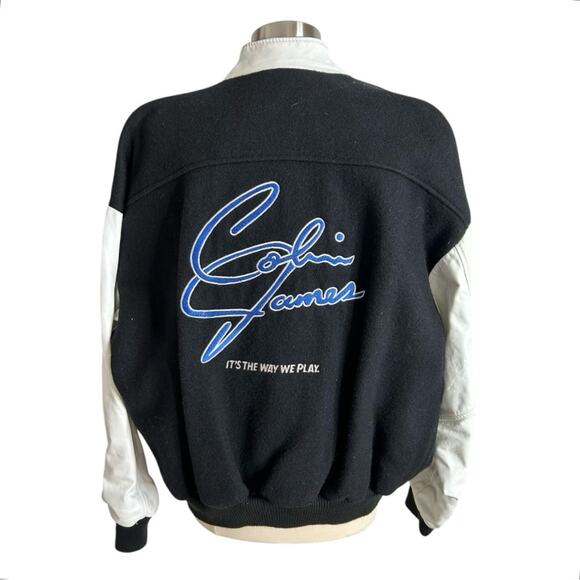 Labatt's Blue Colin James Vintage Cactus Jack Leather Wool Tour Bomber Jacket - Picture 1 of 14